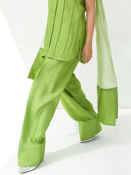 

Urban Plain Straight Fashion Pants, Green, Pants