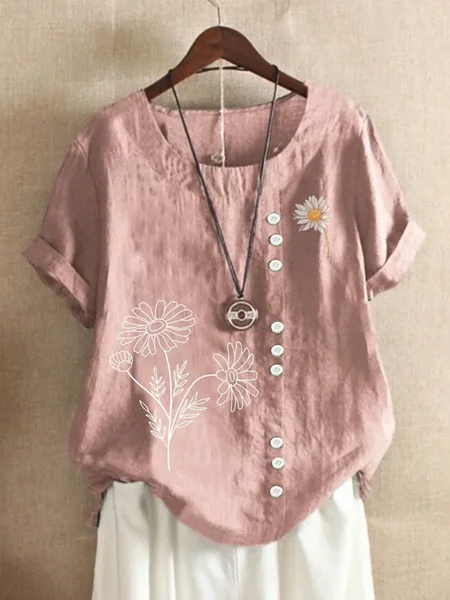 

Casual Regular Fit Cotton Blouse, Dusty pink, Blouses & Shirts