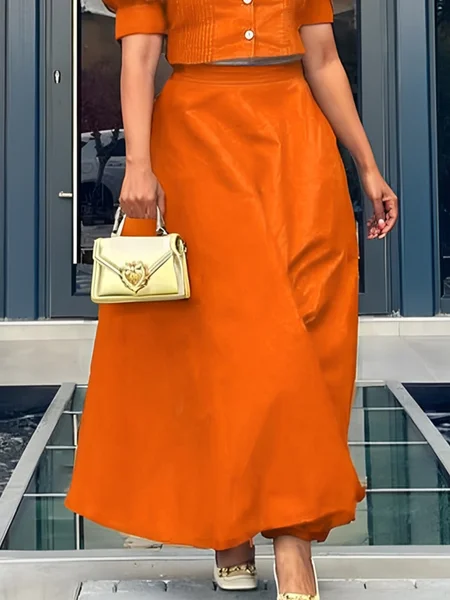 

Urban Cotton Plain Maxi Skirt, Orange, Skirts