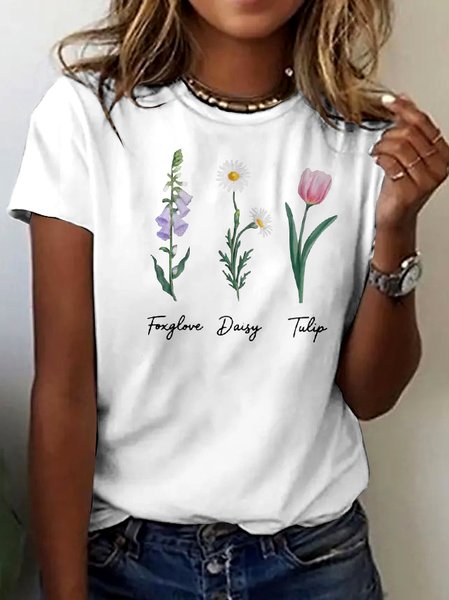 

Vintage Animal Crew Neck Short Sleeve T-shirt, White, T-shirts