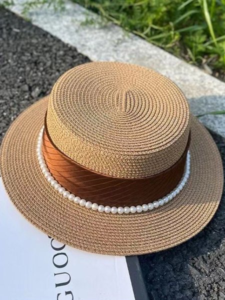 

Regular Plain Visor Pearl Hat, Khaki, Hats