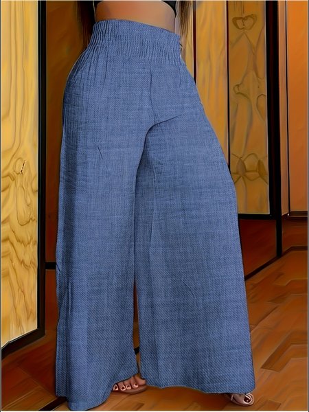 

Women Plain Long Pants Casual Spring/Fall Trousers, Navyblue, Pants