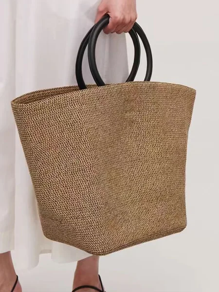 

Vacation Straw Bag, Camel, Bags