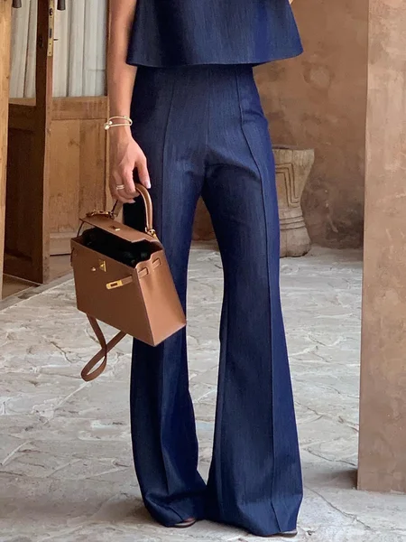 

Denim Plain Casual Jeans, Denim blue, Jeans