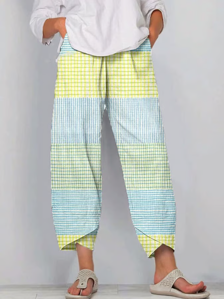 

Women Striped Capris Pants Casual Summer Trousers, As picture, Pants