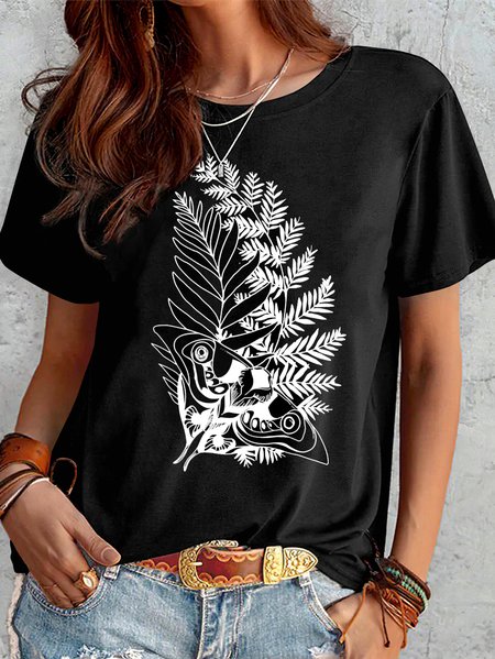 

Vintage Animal Crew Neck Short Sleeve T-shirt, Black, T-shirts
