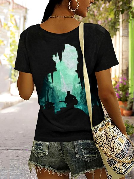 

Vintage Animal Crew Neck Short Sleeve T-shirt, Black, T-shirts