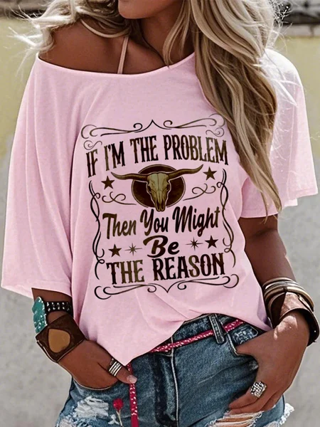 

Vintage Letter Pattern Crew Neck Short Sleeve T-shirt, Pink, T-shirts