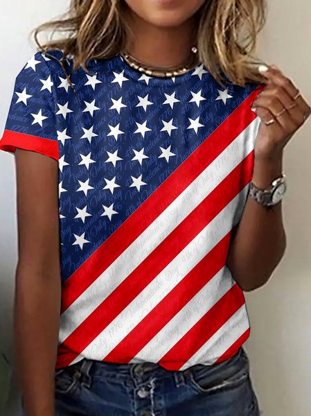 

Vintage Animal Crew Neck Short Sleeve T-shirt, Blue, T-shirts