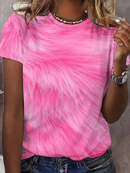 

Women Abstract Short Sleeve Tee T-shirt Crew Neck Printing Casual Summer Graphic Tee Top, Pink, T-Shirts