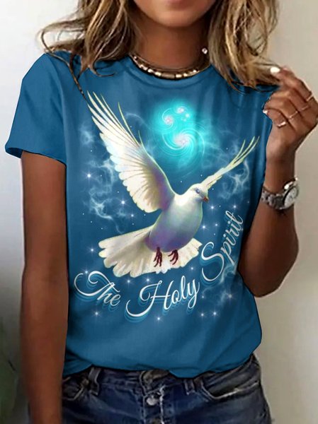 

Vintage Animal Crew Neck Short Sleeve T-shirt, Lake blue, T-shirts
