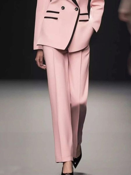 

Urban Plain Straight Fashion Pants, Pink, Pants