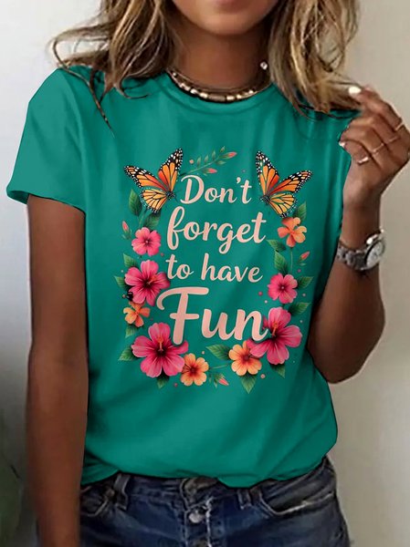 

Vintage Animal Crew Neck Short Sleeve T-shirt, Lake blue, T-shirts
