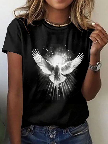 

Vintage Animal Crew Neck Short Sleeve T-shirt, Black, T-shirts