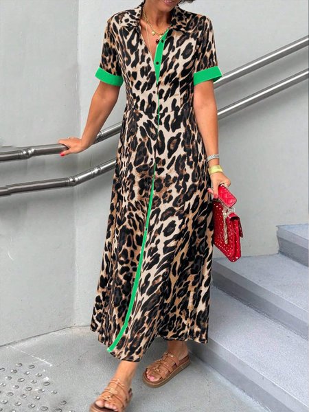 

Casual Leopard Printing Maxi Dress, Green, Maxi Dresses