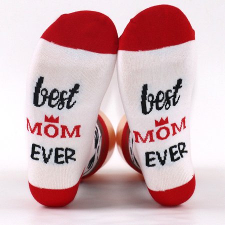 

Mother's Day Hot Sale Mid-tube Cotton Socks Pink Series Gift Sole Letter Jacquard Casual Sports Socks, Red, Socks