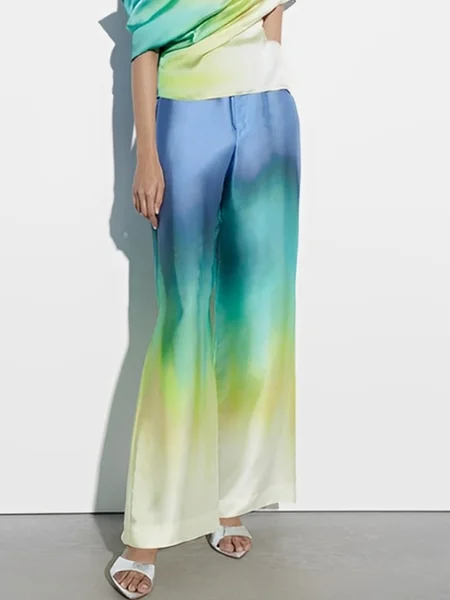 

Vacation Gradient Pattern Fashion Pants, As picture, Pants