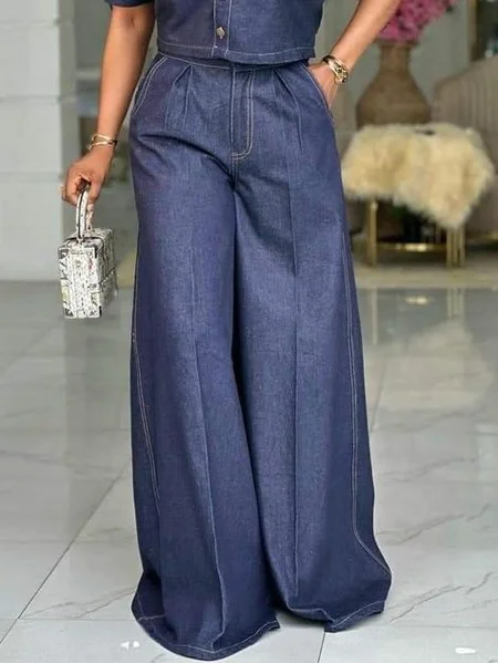 

Urban Plain Distressing Denim Jeans, Blue, Jeans