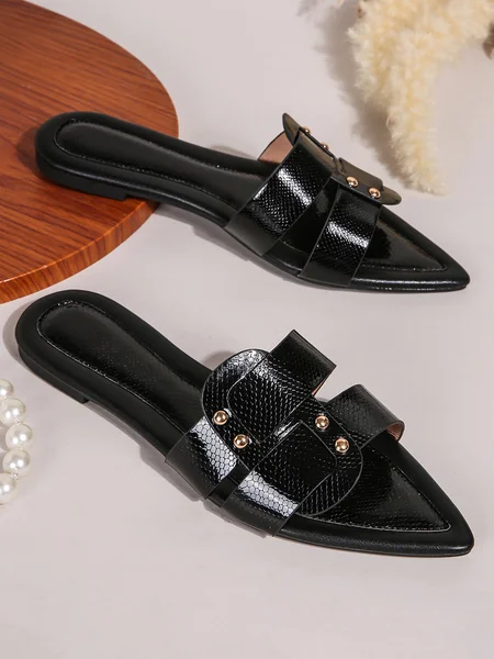 

Color Block Summer Urban Slide Sandals, Black, Slippers