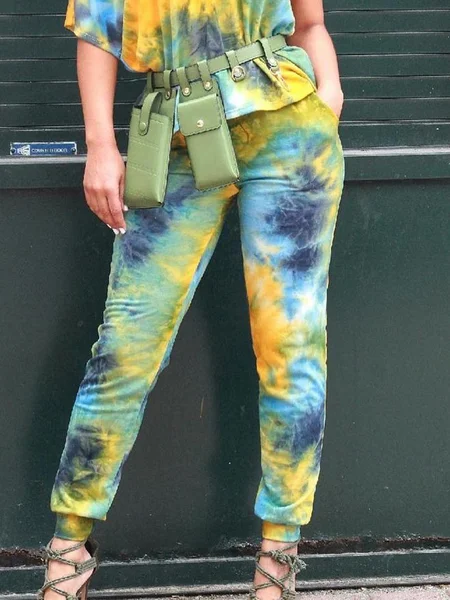 

Casual Random Print Printing Pants, As picture, Pants