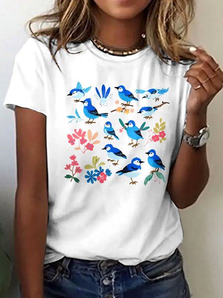 

Vintage Animal Crew Neck Short Sleeve T-shirt, White, T-shirts