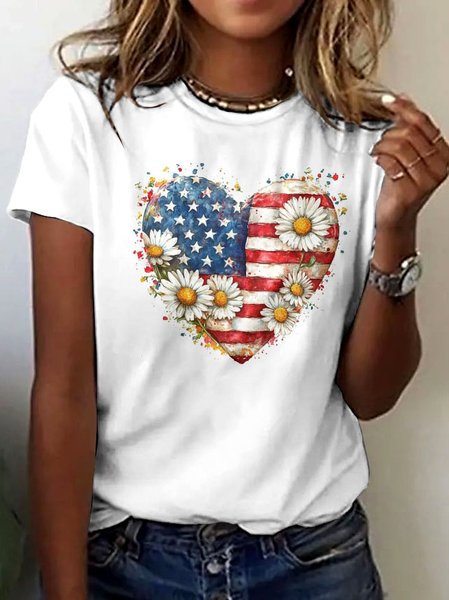 

Vintage Animal Crew Neck Short Sleeve T-shirt, White, T-shirts