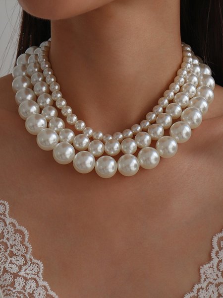 

Elegant Pearl Chain Necklaces, As picture, Necklaces