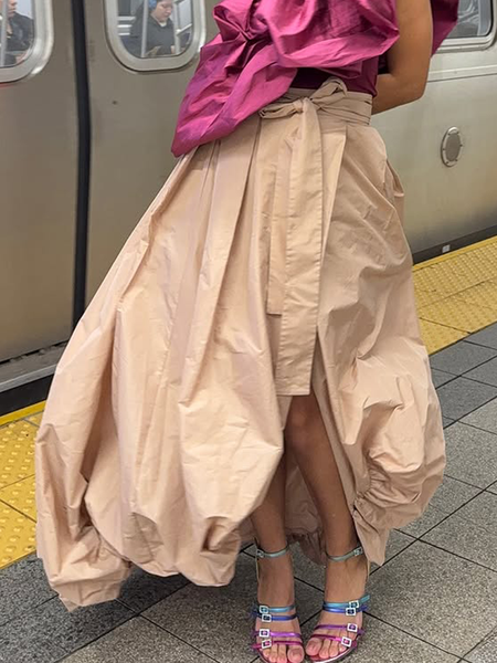 

Casual Asymmetric Maxi Skirt, Khaki, Maxi Dresses