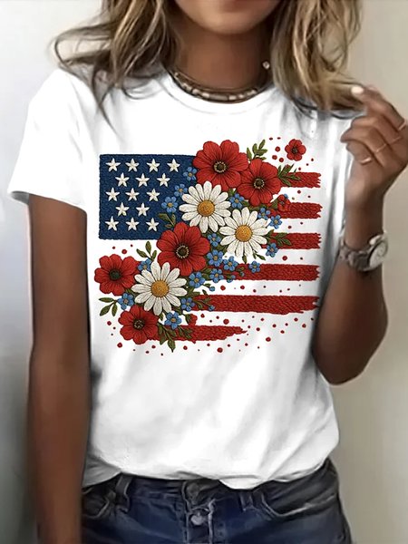 

Vintage Animal Crew Neck Short Sleeve T-shirt, White, T-shirts
