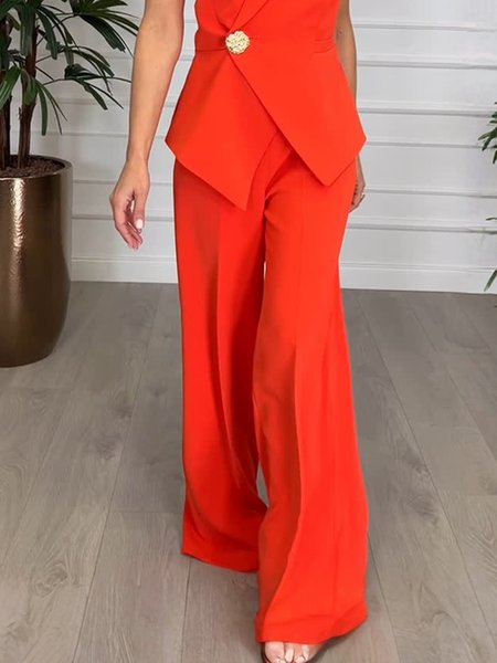 

Urban Plain Straight Fashion Pants, Orange, Pants