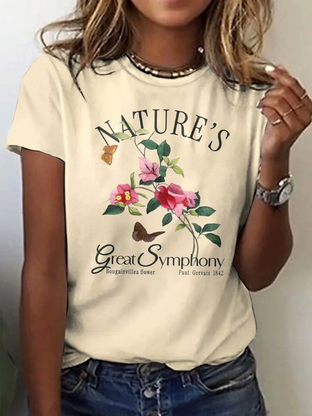 

Vintage Animal Crew Neck Short Sleeve T-shirt, Khaki, T-shirts