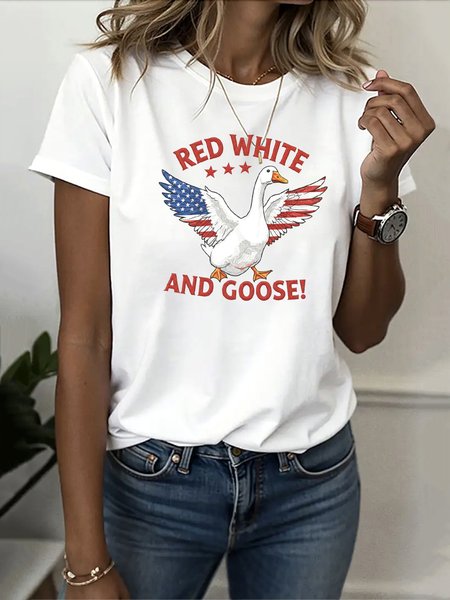 

Vintage Animal Crew Neck Short Sleeve T-shirt, White, T-shirts