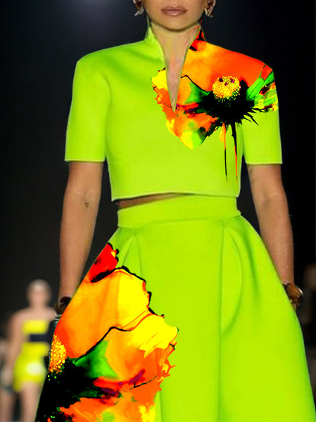 

Urban Floral Printing Blouse, As picture, Blouses and Shirts
