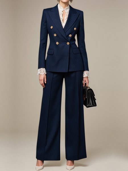 Urban Striped  Fashion Wide Leg  Pants