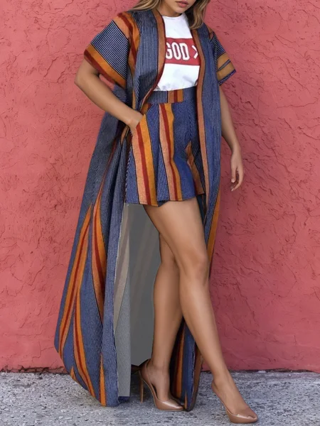 

Urban Raglan Sleeves Printing Kimono, As picture, Kimonos