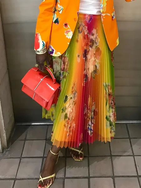 

Urban Printing Floral Maxi Skirt, As picture, Skirts