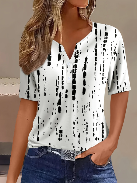 

Women Striped Short Sleeve Tee T-shirt Crew Neck Printing Casual Summer Graphic Tee Top, White, T-Shirts