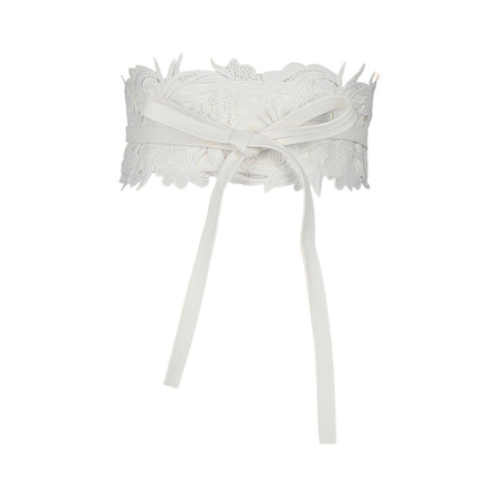 

Elegant Floral Lace Prom Girdle, White, Belts