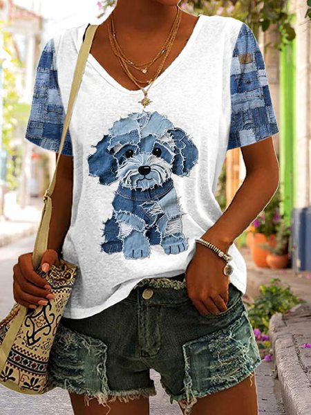 

Vintage Animal Crew Neck Short Sleeve T-shirt, White, T-shirts