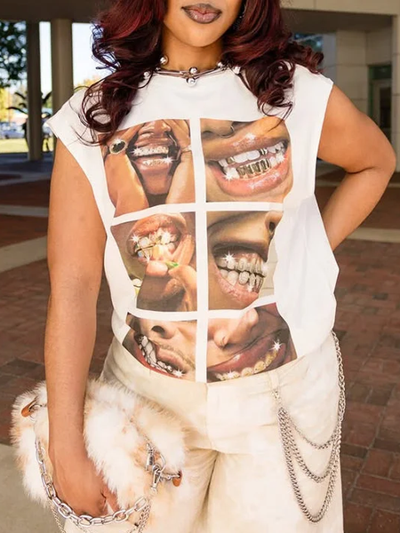 

Cotton Casual Figure T-shirt, White, Tees