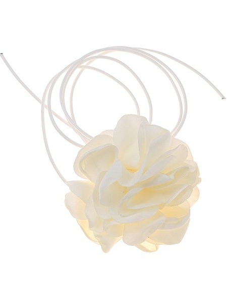 

Three-dimensional Flower Strap Rose Necklace Neck Flower Neck Strap Neck Accessory Collar Necklace, White, Necklaces