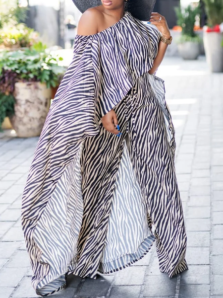 

Urban Zebra Printing Off The Shoulder Blouse, As picture, Blouses and Shirts
