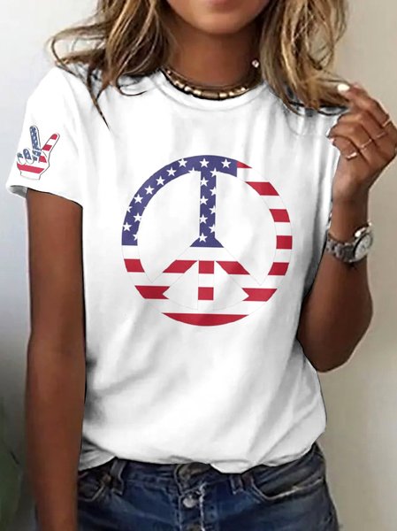 

Vintage Animal Crew Neck Short Sleeve T-shirt, White, T-shirts