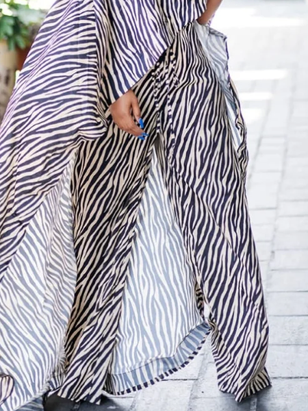 

Urban Zebra Printing Straight Pants, As picture, Pants