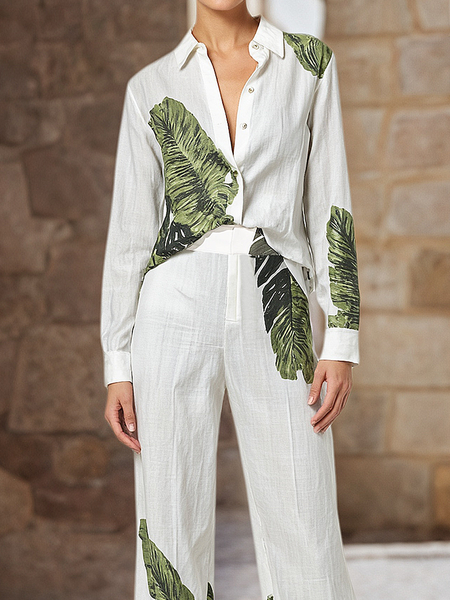

Vacation Tropical Printing Shirt Collar Shirt, As picture, Blouses and Shirts