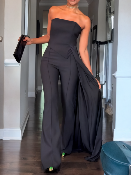

Urban Plain Strapless Tube Top, Black, Tanks and Camis