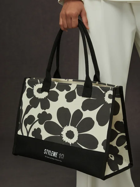 

STYLEWE 10th Anniversary Floral Tote Bag, As picture, Bags