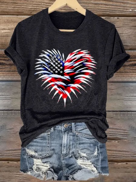 

Vintage Daisy Crew Neck Short Sleeve T-shirt, Black, T-shirts