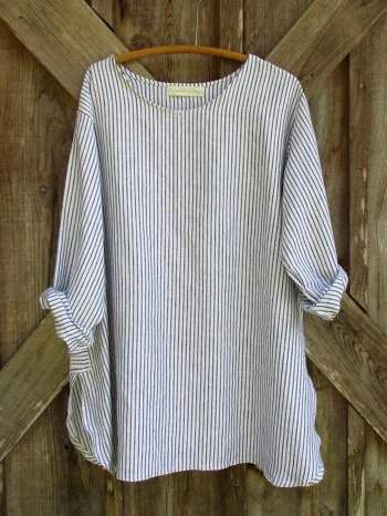 

Crew Neck Long Sleeve Striped Regular Micro-Elasticity Regular Fit Shirt For Women, Light blue, Shirts