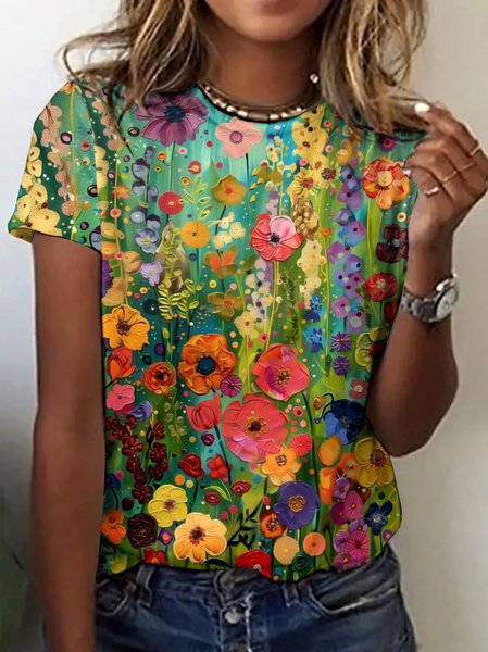 

Vintage Animal Crew Neck Short Sleeve T-shirt, Green, T-shirts